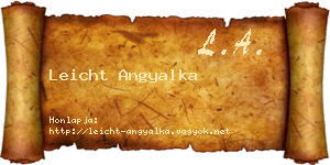 Leicht Angyalka névjegykártya